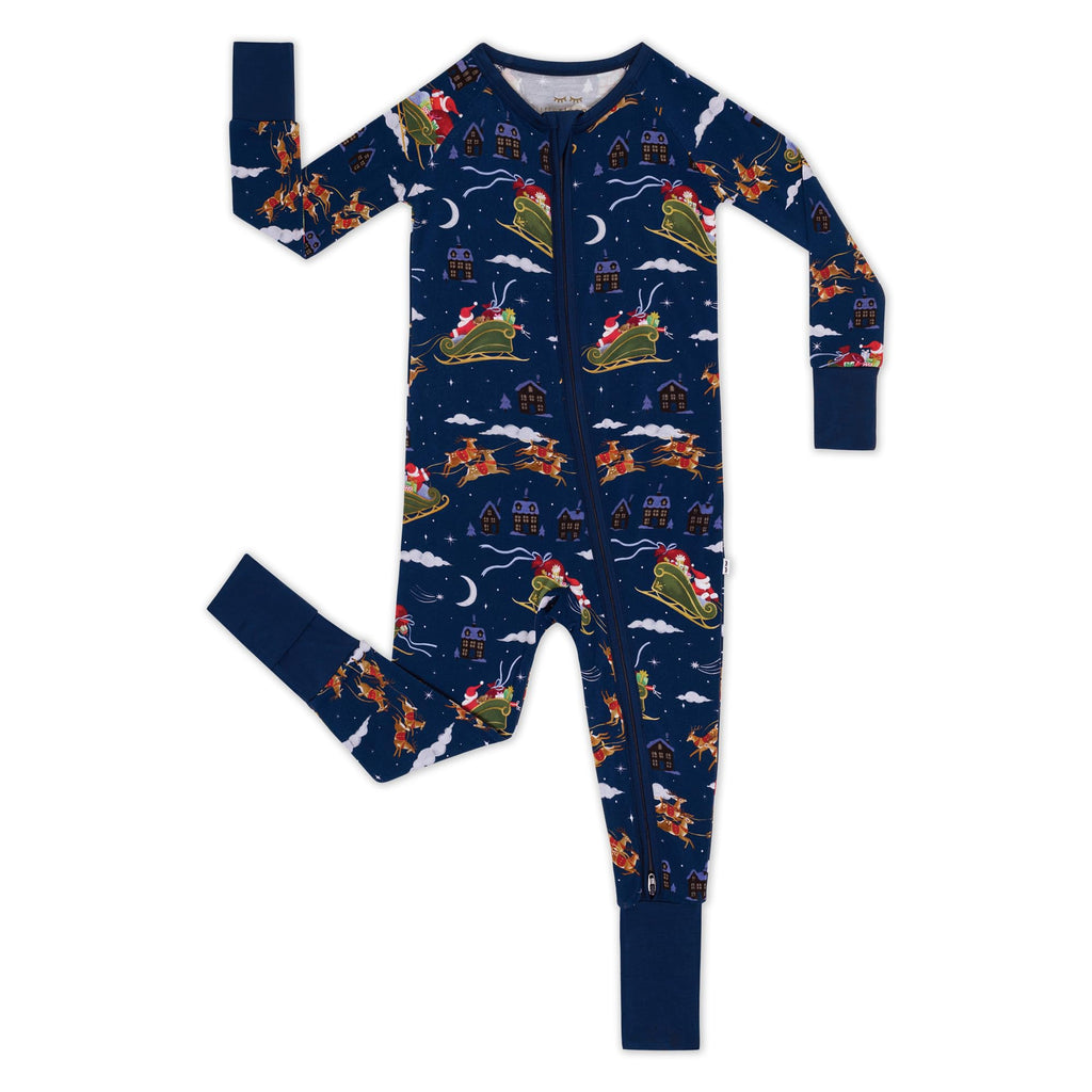 Little Sleepies Baby Christmas Pajamas, Santa's Sleigh, 0-3M