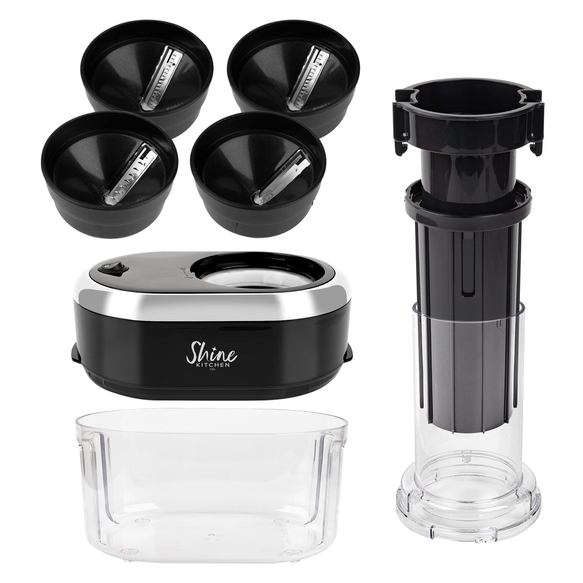 Shine Kitchen Co. SES-100 Electric Vegetable Spiralizer with No Slip Veggie Grip