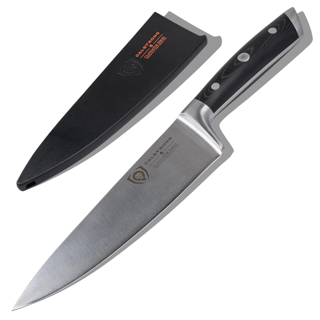 Dalstrong 8" Chef Knife — Forged High-Carbon German Steel, Full-Tang, Hand-Polished 16–18° Edge — Gladiator Series ELITE For Daily Home Cooking, BBQ Prep & Professional Kitchens — G-10, NSF