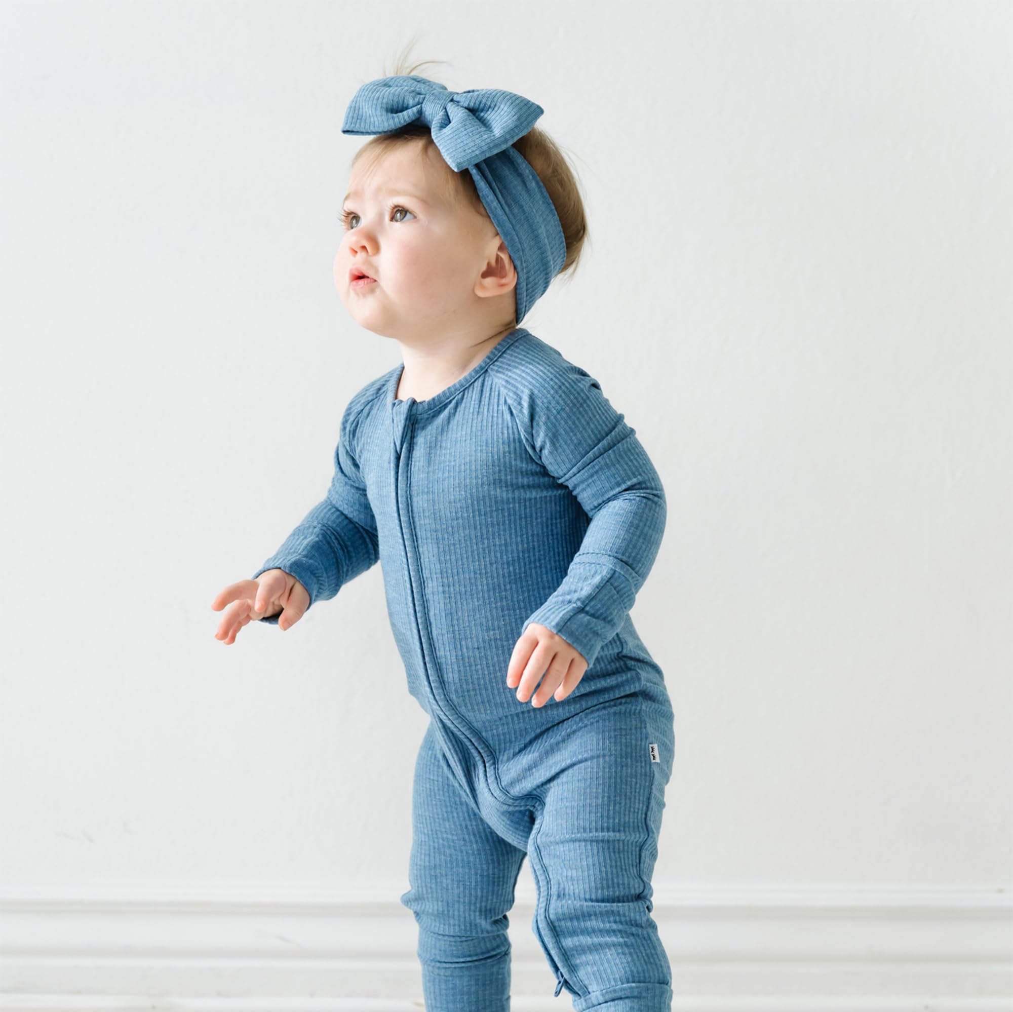 Little Sleepies Baby Pajamas, Heather Blue, Newborn