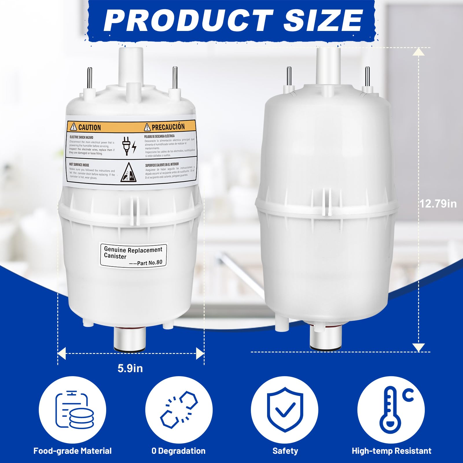 80 Canister Substitute for Aprilaire 800 Replacement Canister OEM, 80 Steam Canister Replacement for Aprilaire 800 Canister, 80 Canister for Aprilaire 800 801 865 866 Whole House Humidifiers 2 Pack