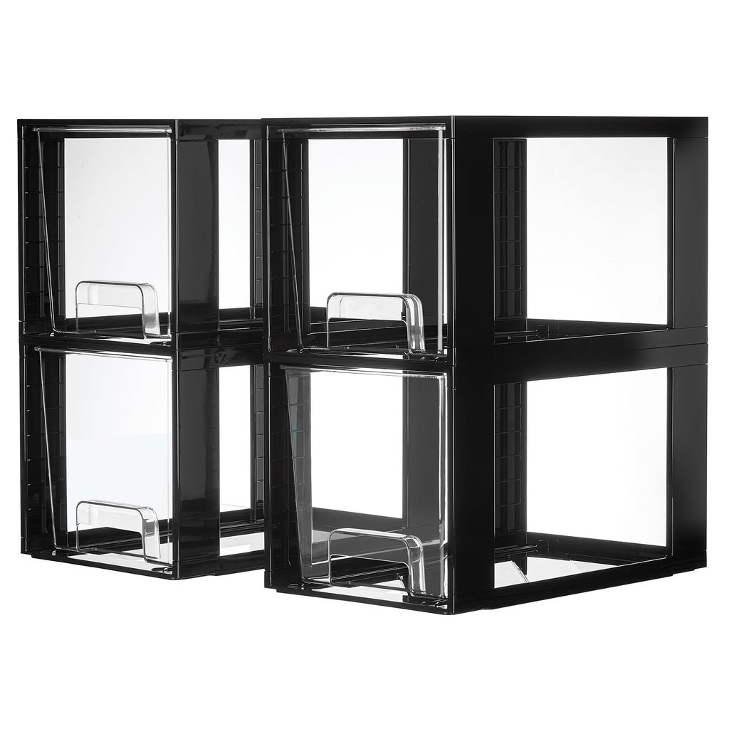 Vtopmart 2 Pack Large Stackable Storage Drawers, Clear