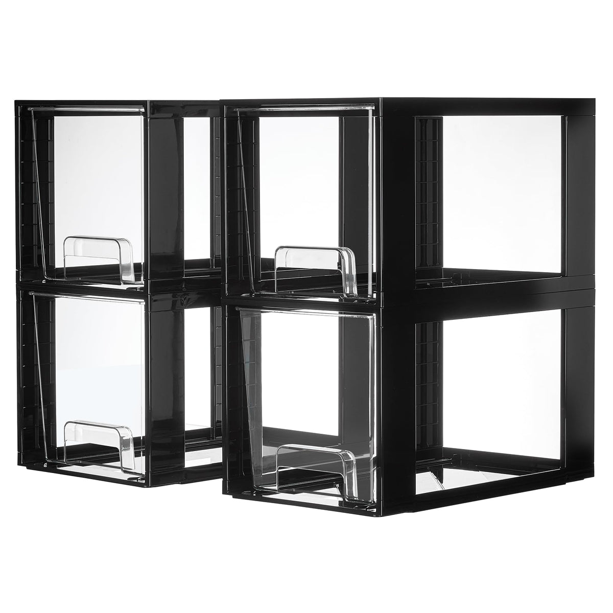 Vtopmart 2 Pack Large Stackable Storage Drawers, Clear