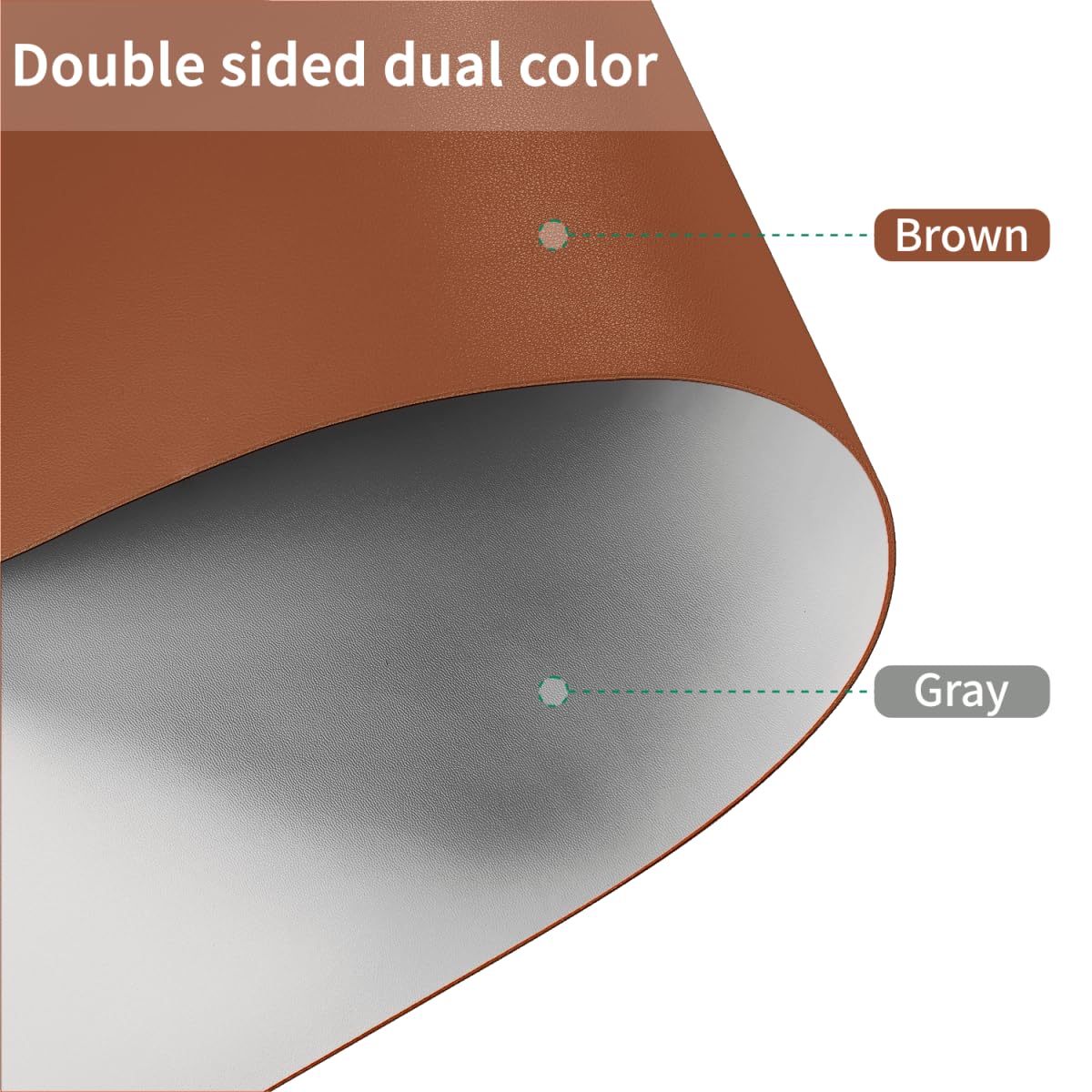 Zinkooat Leather Dresser Cover,1.8mm Thick,14x66 Inch,Dresser Protector Top,Dresser Top Protector,Dresser Cover Top,Dresser Top Cover,Dresser Cover Top for Bedroom.(Brown+Gray,14x66)