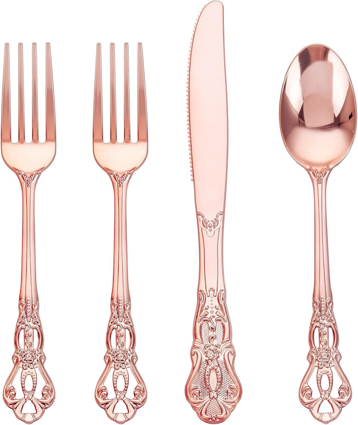 Joyido 200PCS Silver Plastic Silverware Sets Elegant for Party Wedding