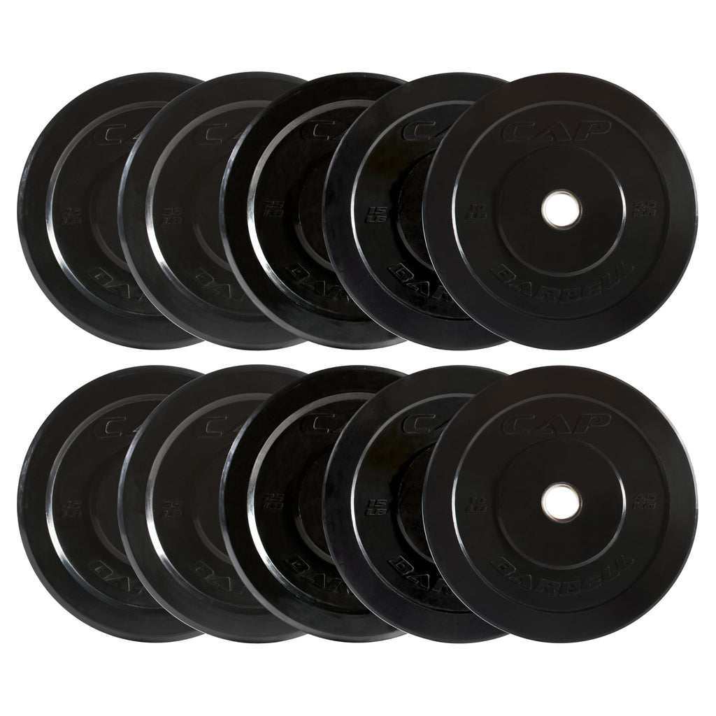 CAP 260lb Competition Olympic Bumper Plate Weight Set