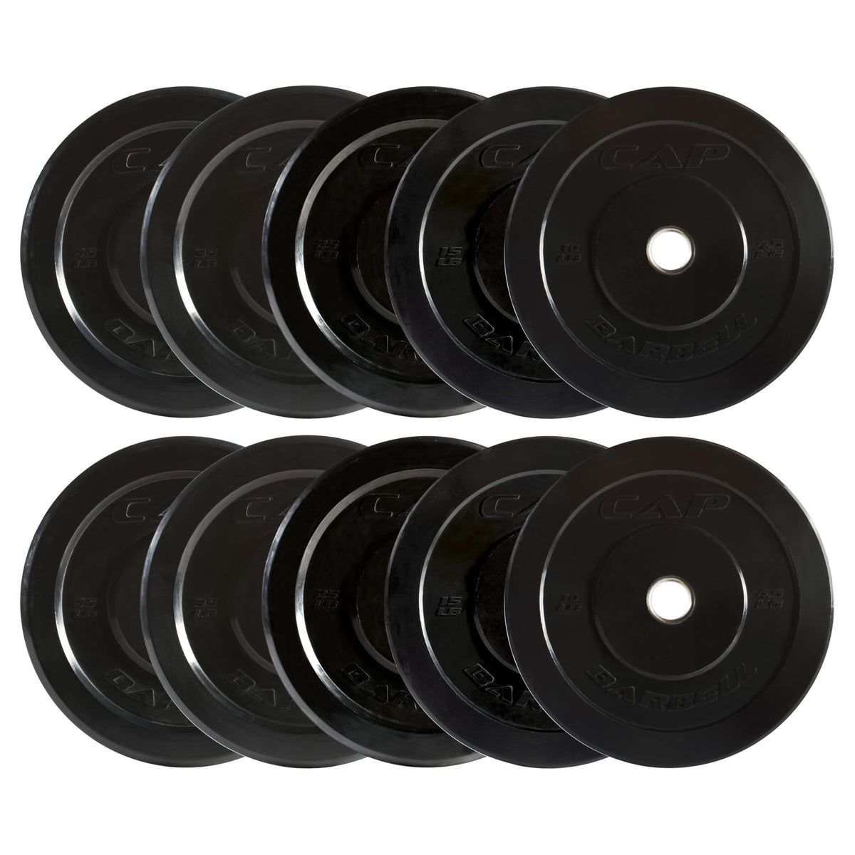 CAP 260lb Competition Olympic Bumper Plate Weight Set