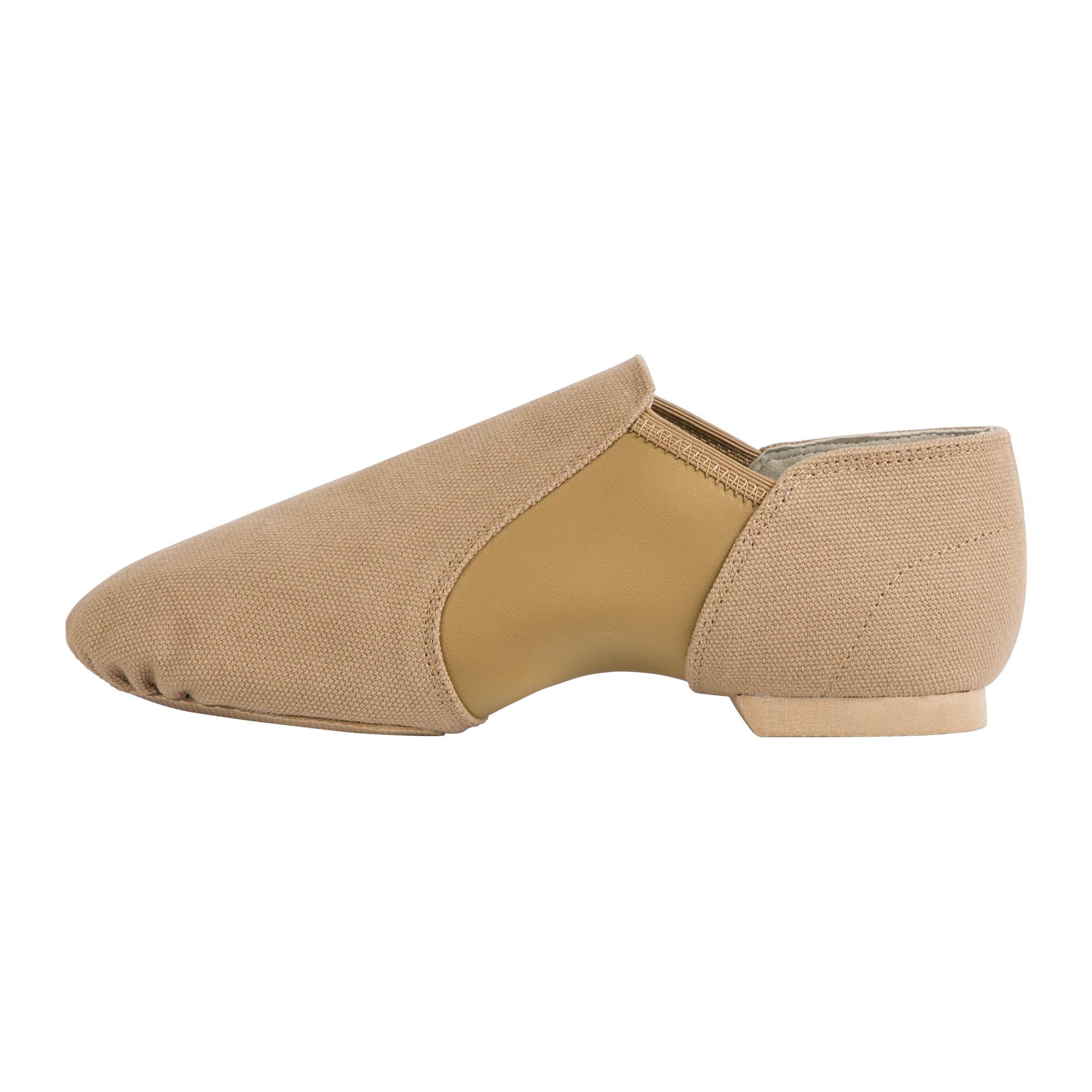 Linodes Unisex 09 Canvas Upper Slip-on Jazz Shoe for Women and Men's Dance Shoes-Brown 8.5M