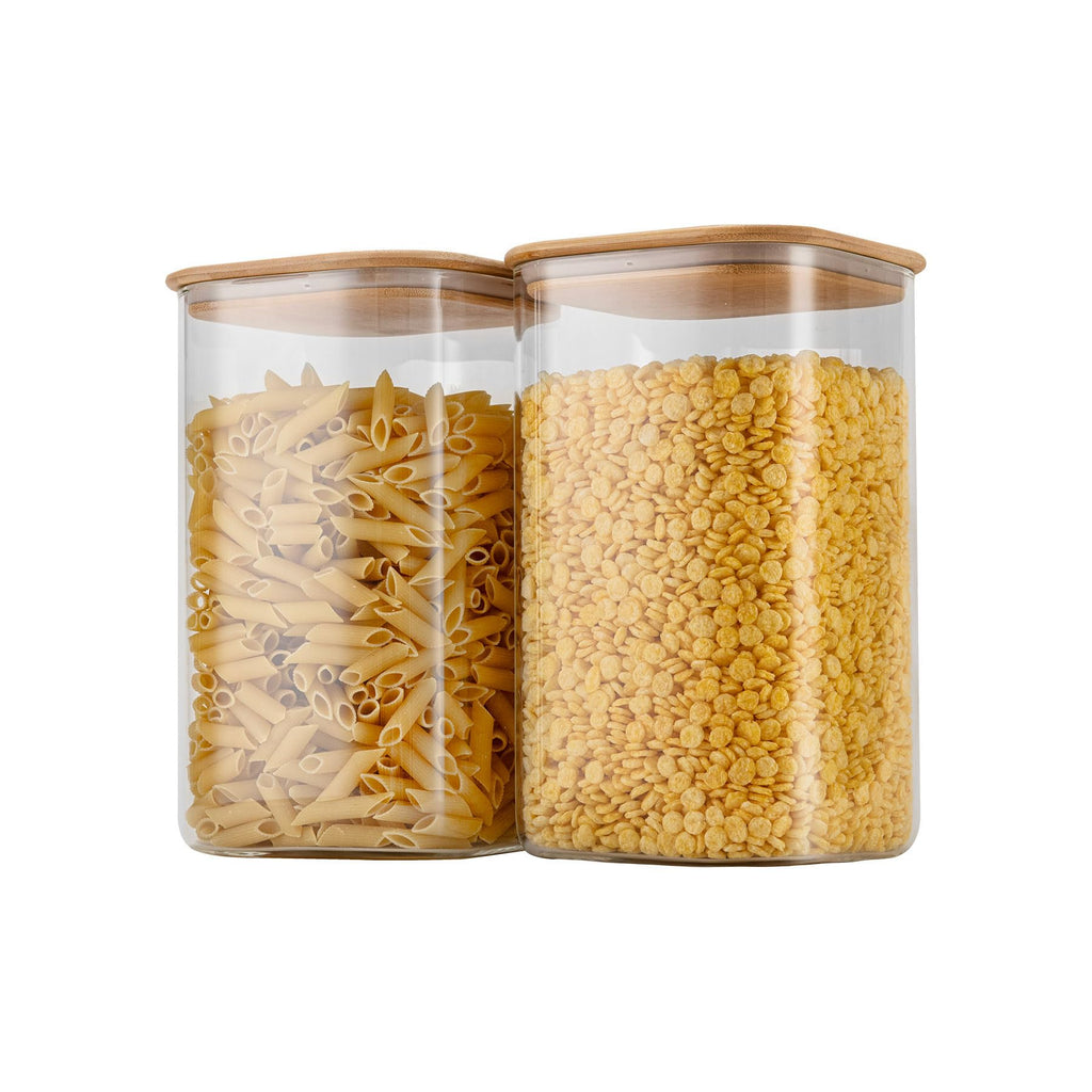 D2scrma 115oz/3.6Qt/3400ml Square Glass Storage Containers with Lids 2-Pack