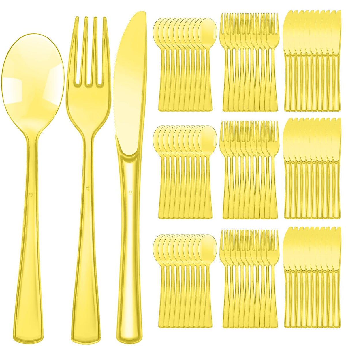 Minatee 150 Pcs Purple Disposable Cutlery Set, Plastic Silverware Set