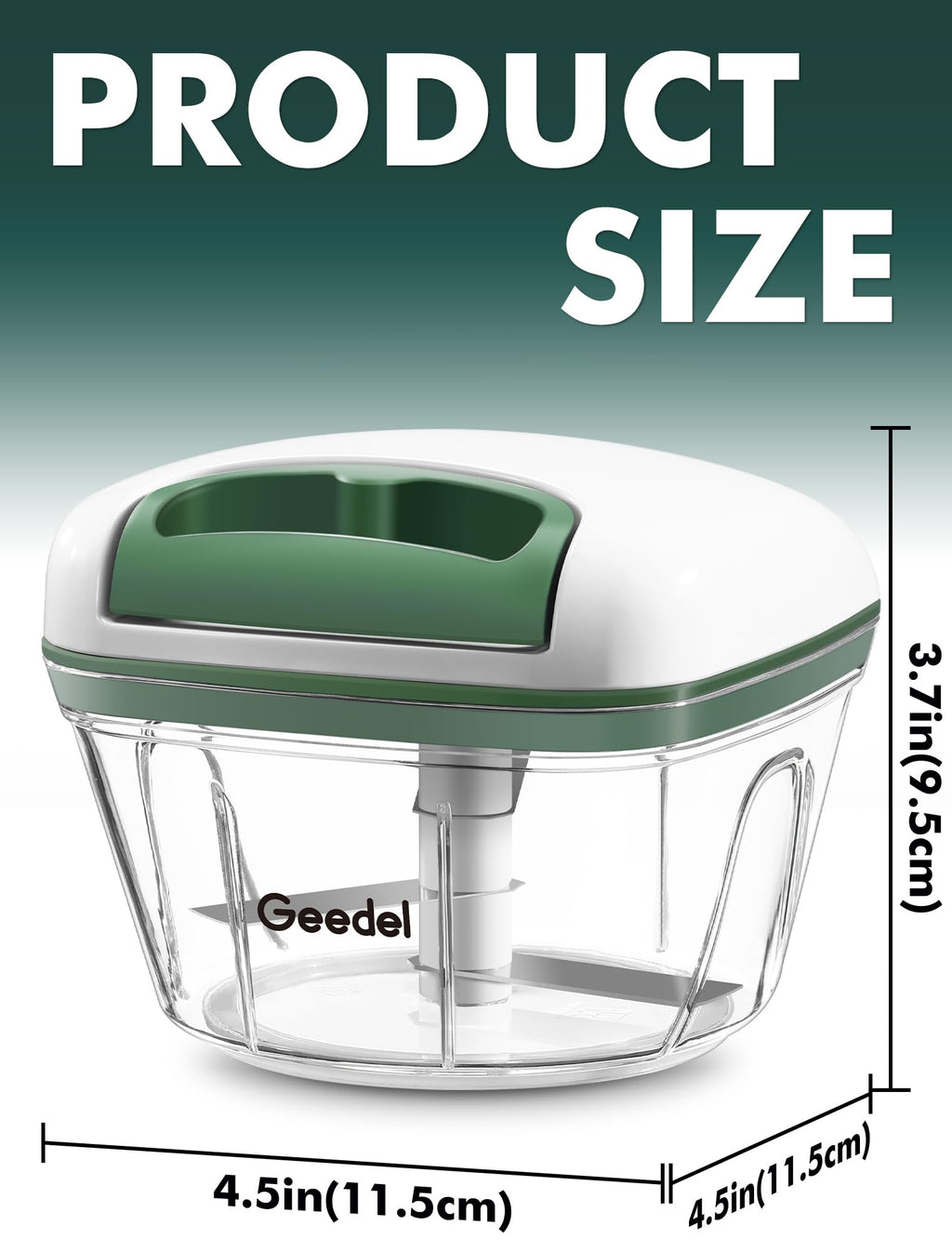 Geedel Vegetable Chopper, Manual Food Chopper with Hand Pull String, 500ml