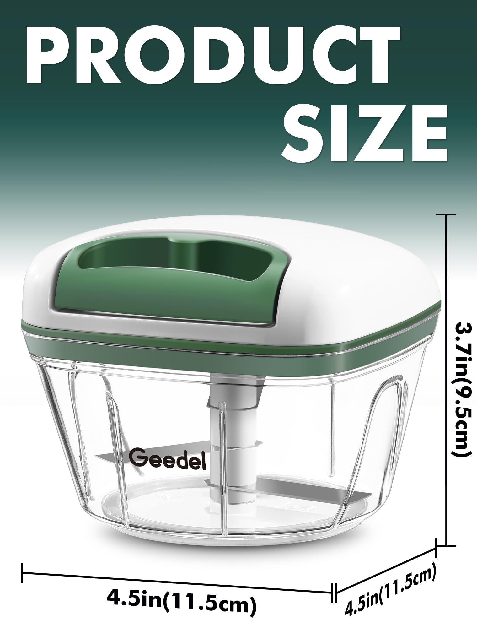 Geedel Vegetable Chopper, Manual Food Chopper with Hand Pull String, 500ml