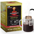 Joyful Pour Over Vietnamese Coffee – SAIGONDAN Single Serve Coffee Sachets | Medium Roast, 100% Arabica | Specialty Coffee with Instant Convenience for Home, Office, Travel & Camping (18 Sachets)
