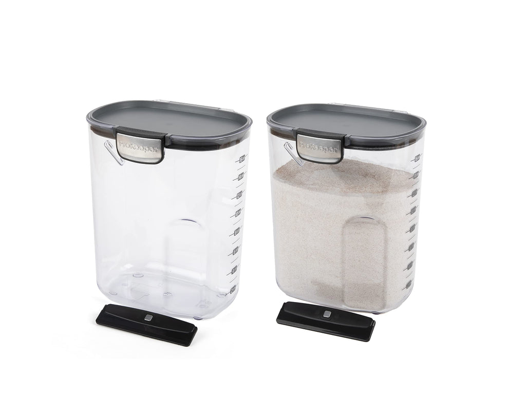 Progressive International ProKeeper+ Clear Plastic Airtight Food Baker's Kitchen Storage Organization Container Canister Set with Magnetic Accessories, 2- Piece Set (Specialty Sugar 1.5-Quart)