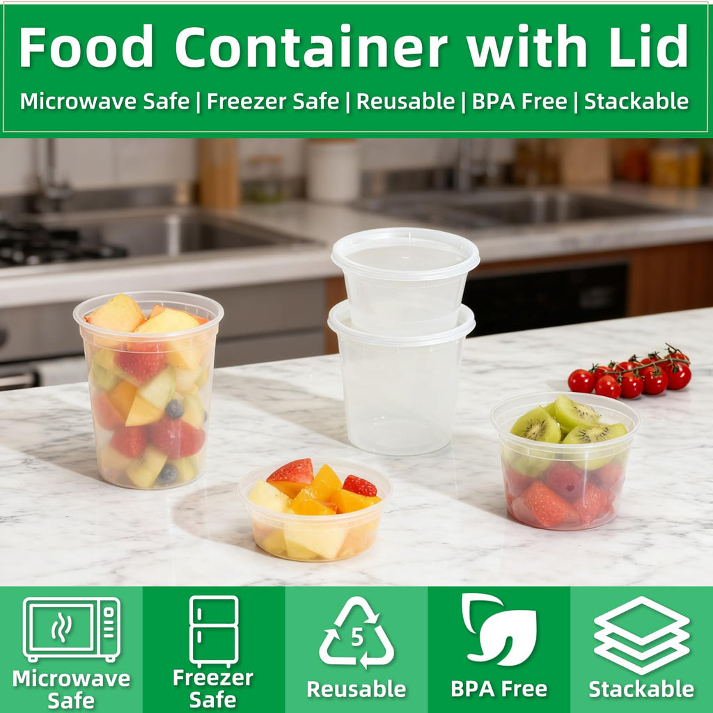 tropipak Deli Food Containers, Leakproof Storage Containers, 16 oz, 20 Pack