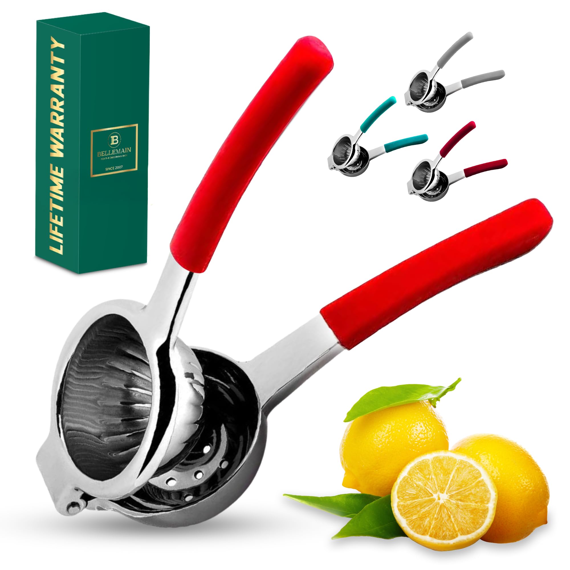 Bellemain Metal Lemon Squeezer, Stainless Steel Citrus Juicer,cranberry
