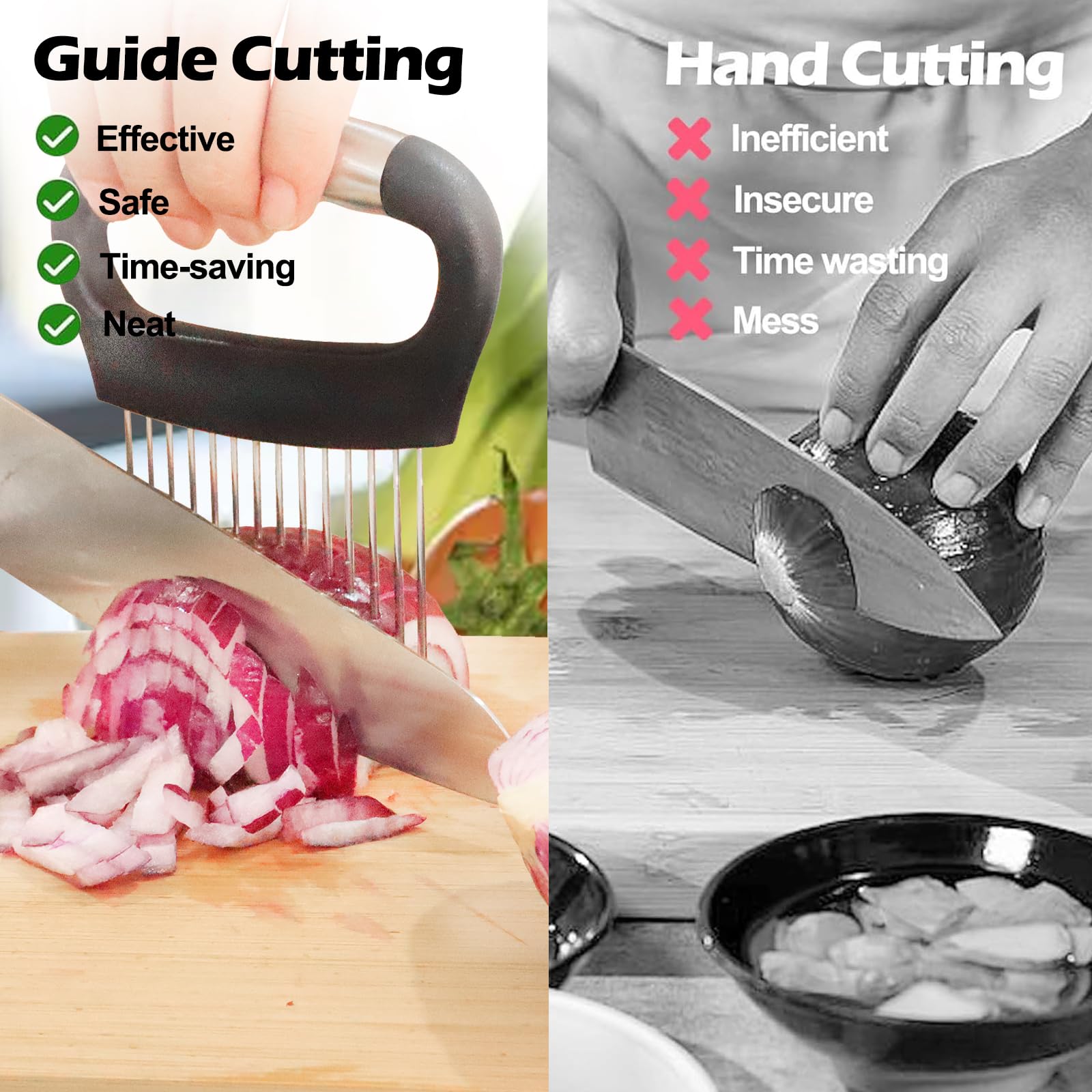 JAYVAR Large Onion Holder for Slicing, 304 Stainless Steel
