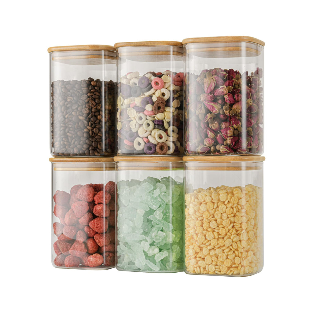 D2scrma 115oz/3.6Qt/3400ml Square Glass Storage Containers with Lids 2-Pack