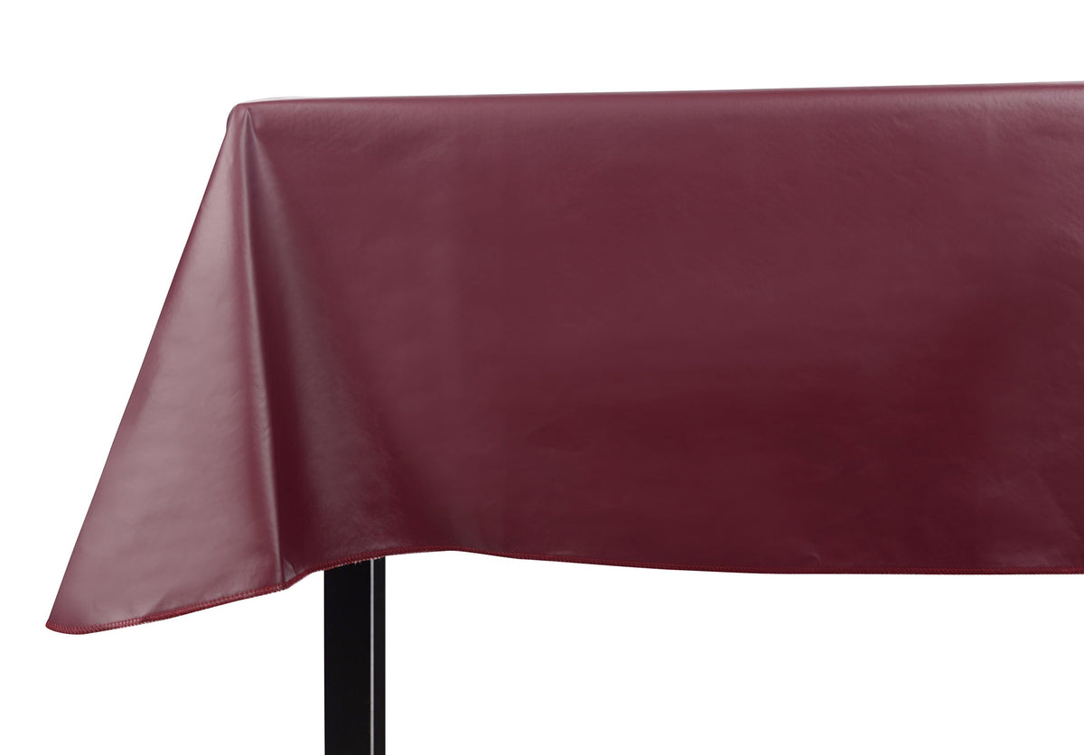 Yourtablecloth Heavy Duty Vinyl Rectangle or Square Tablecloth – 6 Gauge Heavy Duty Tablecloth – Flannel Backed – Wipeable Tablecloth with Vivid Colors & Many Sizes 52 x 120 Ruby Red