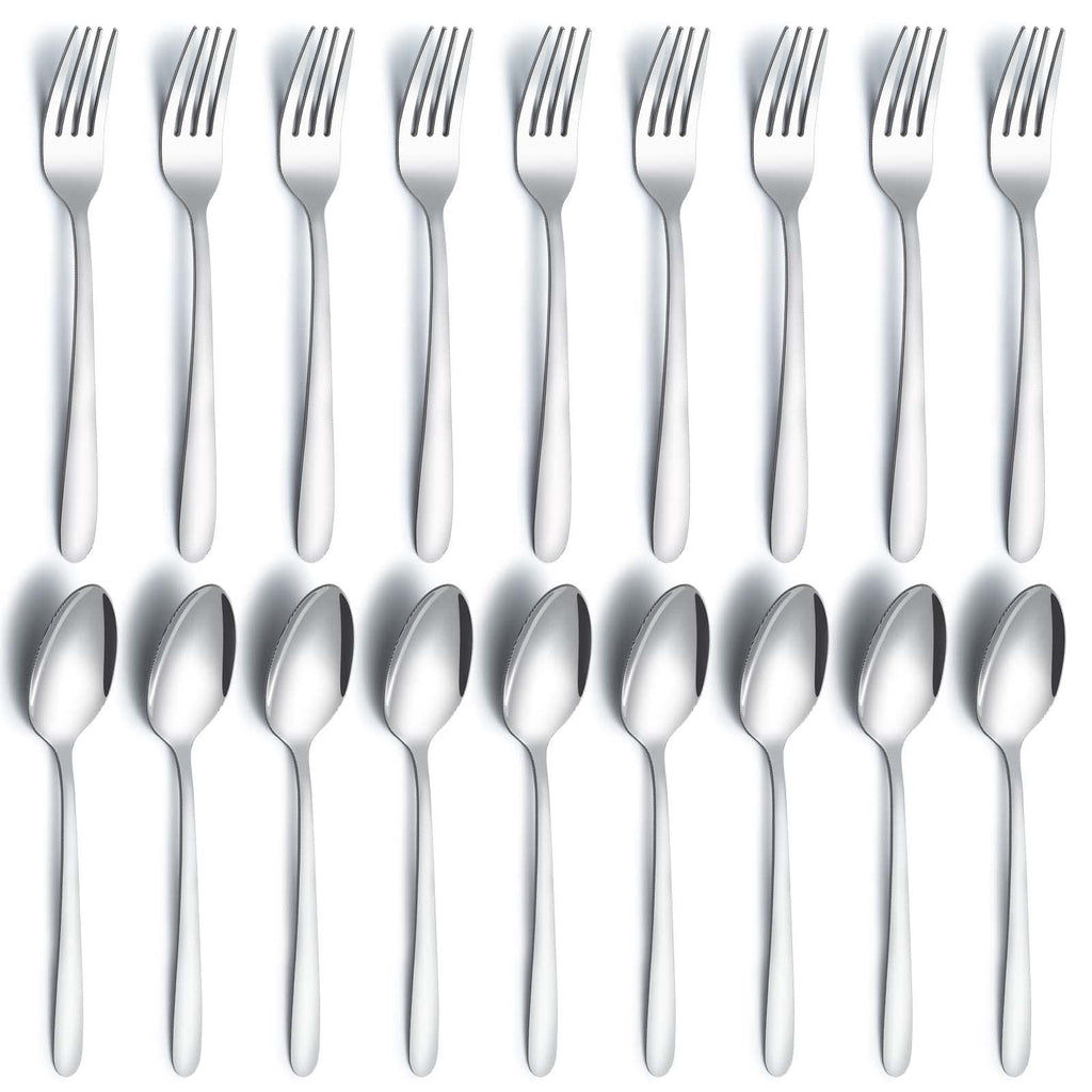 Gymdin 24 Pieces Teaspoons Set, 6.4 Inches Spoon Set, Stainless Steel Silverware, Small Spoons with Pearl Dot Design Handle, Dishwasher Safe, Tea Spoons Suitable for Home and Restaurant