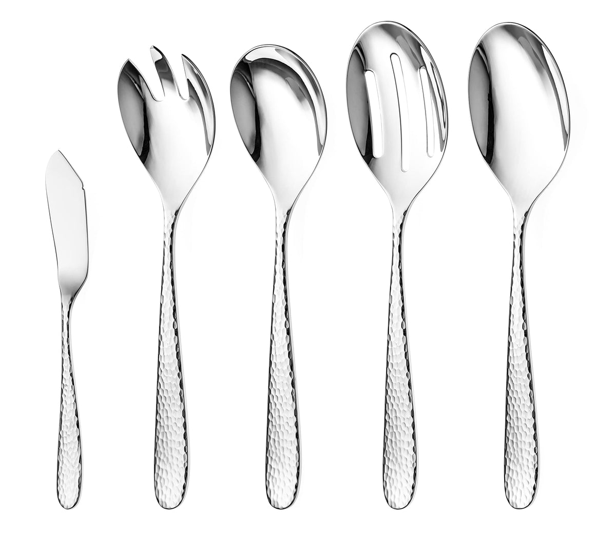 DANIALLI Engraved Silverware Set for 8 | 18/10 Stainless Steel Flatware with Mirror Finish and Engraved Handles | Heavy-Duty, Dishwasher Safe, Built to Last (40-Piece, Mezzano Engraved)