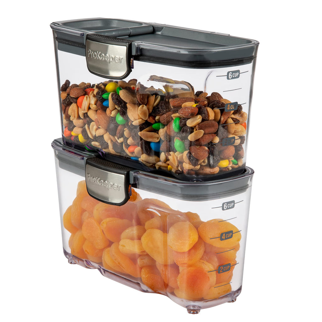 Progressive International ProKeeper+ Clear Plastic Airtight Food Baker's Kitchen Storage Organization Container Canister Set with Magnetic Accessories, 2- Piece Set (Specialty Sugar 1.5-Quart)