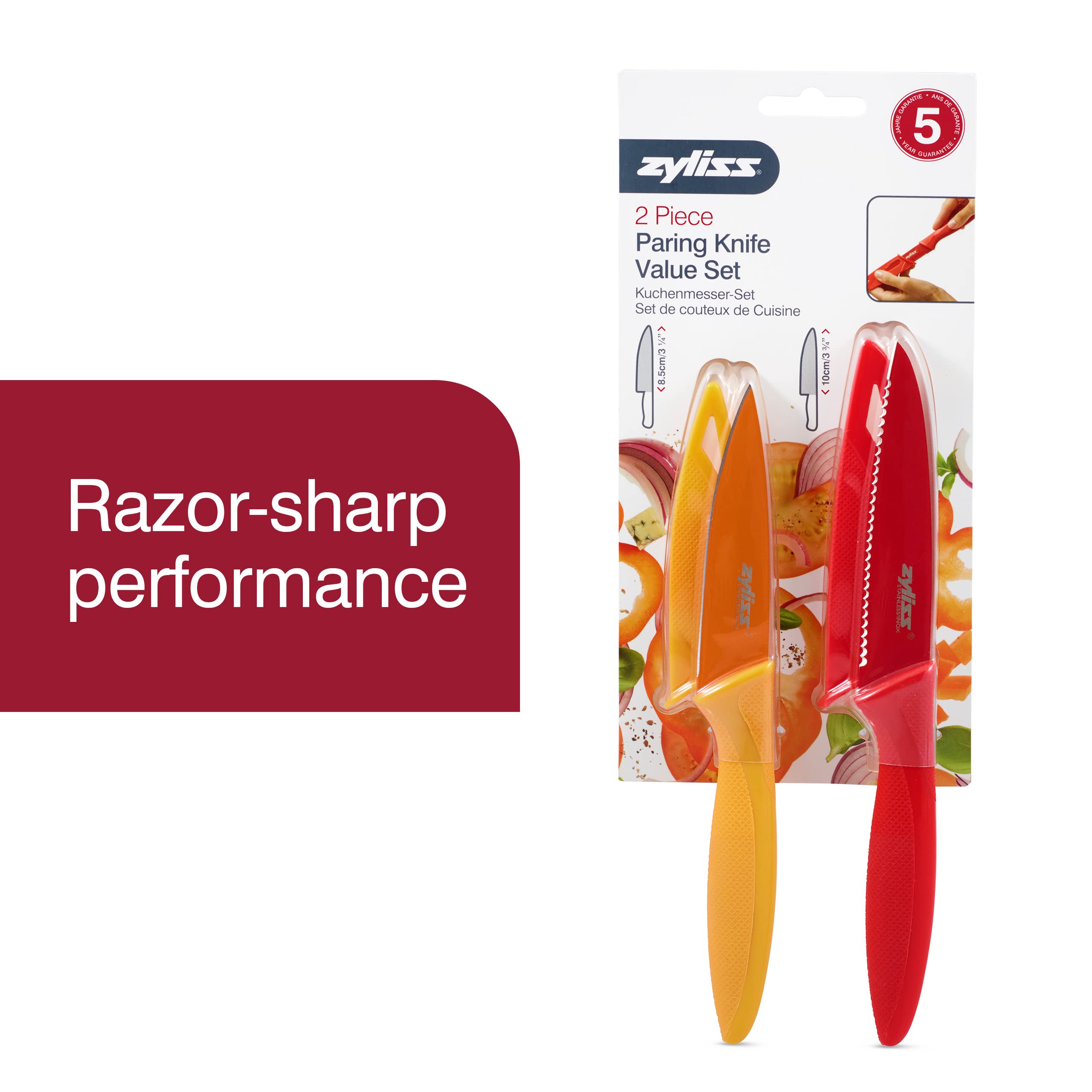 ZYLISS 2-Piece Paring Knife Set with Sheath Covers