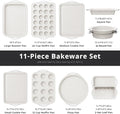 11-Piece Kitchen Nonstick Stackable Bakeware Set, Baking Pans Set