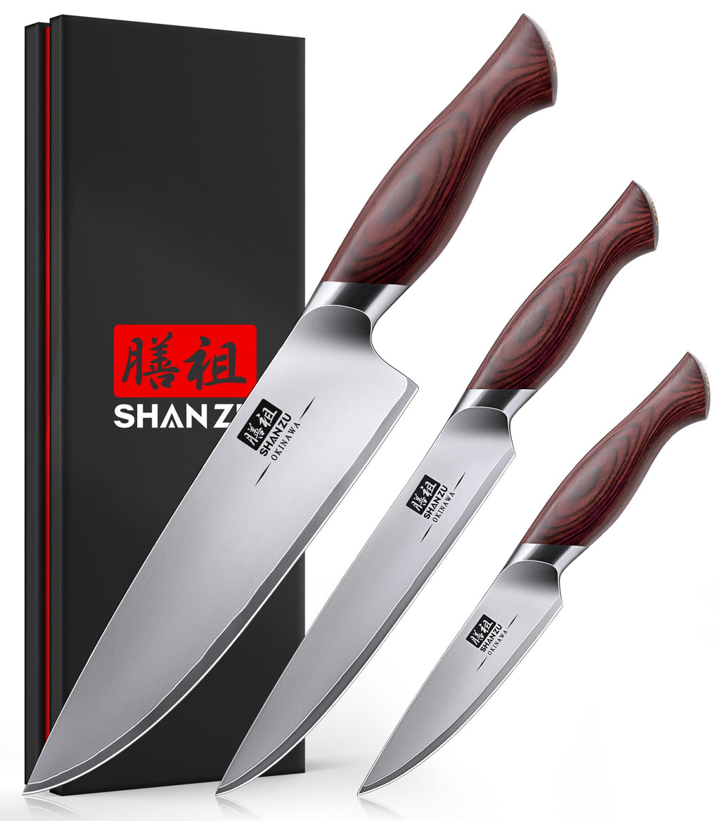 7 In Chef Knife,SHAN ZU 10Cr15Mov High Carbon Stainless Steel Santoku Knife