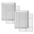 Baking Sheet with Cooling Rack Set [2 Sheets + 2 Racks], Deedro Stainless Steel Cookie Sheet Baking Pan Half Sheets Oven Tray with Rack, 10 x 8 x 1 Inch, Heavy Duty, Non-toxic, Dishwasher Safe