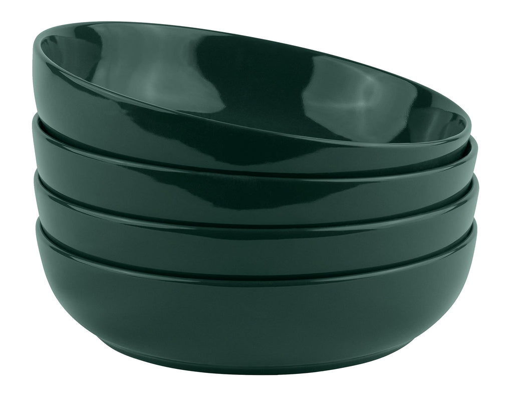 KooK Pasta Bowls, For Soups & Salads, Set of 4, 40 oz, Red