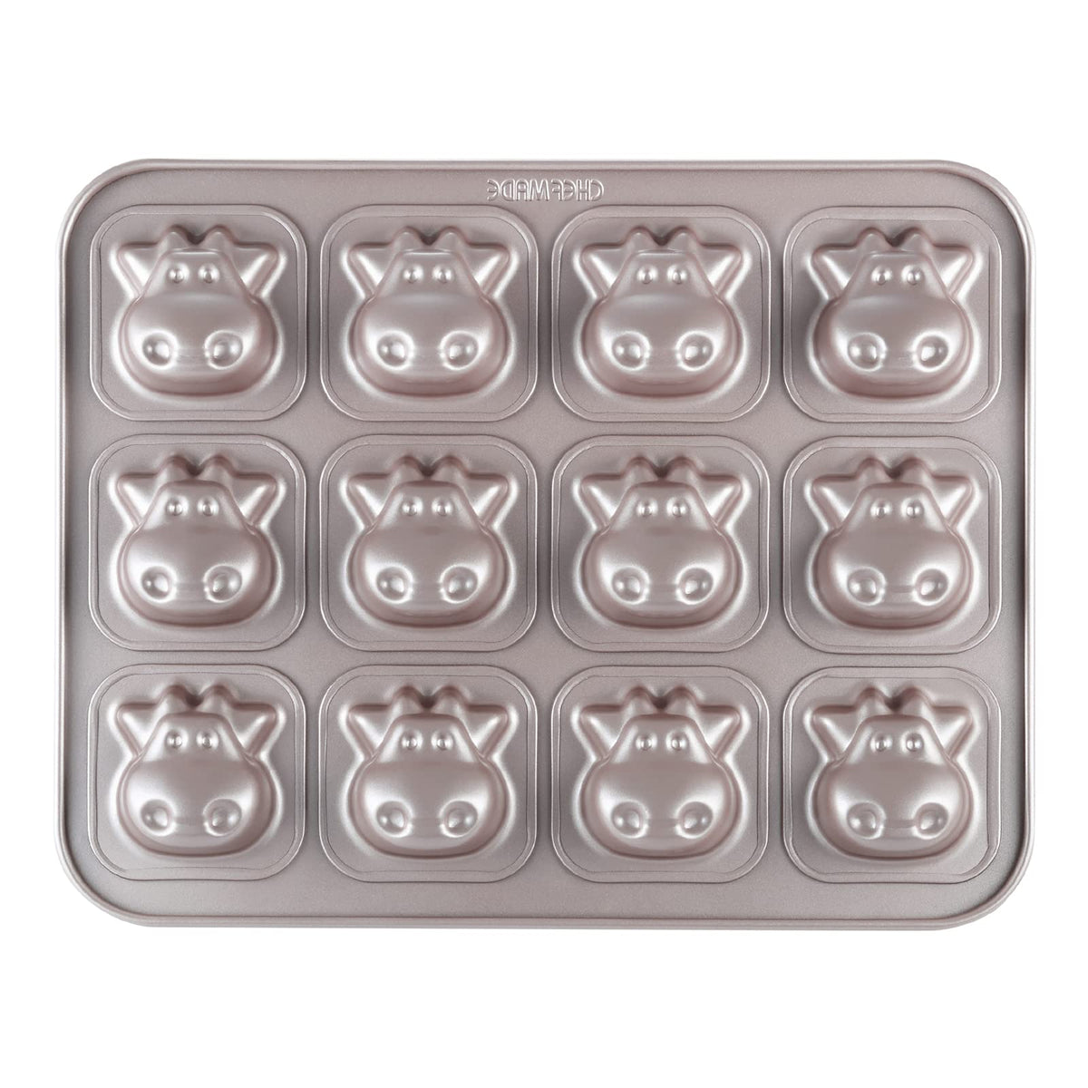 CHEFMADE Beetle Cake Pan, 12-Cavity Non-Stick Animal Muffin Bakeware for Oven Baking (Champagne Gold)