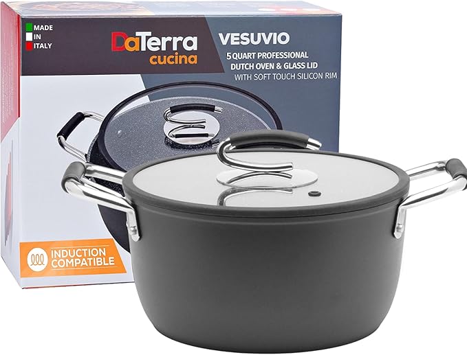 DaTerra Cucina Nonstick Ceramic Dutch Oven Pot w/Lid, Oven Safe Pot, 5Qt