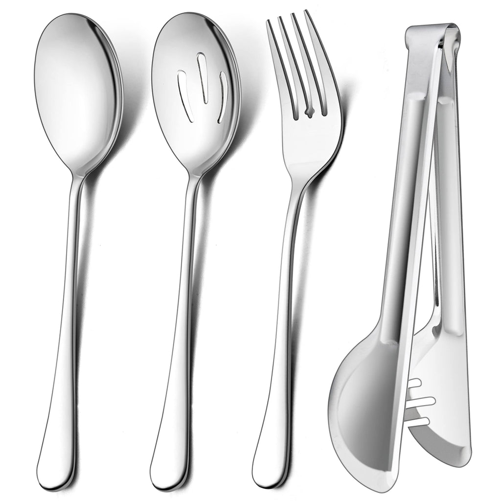 LIANYU 12 PCS Large Serving Utensils Set, 9.8 Inch Slotted Spoons and Forks