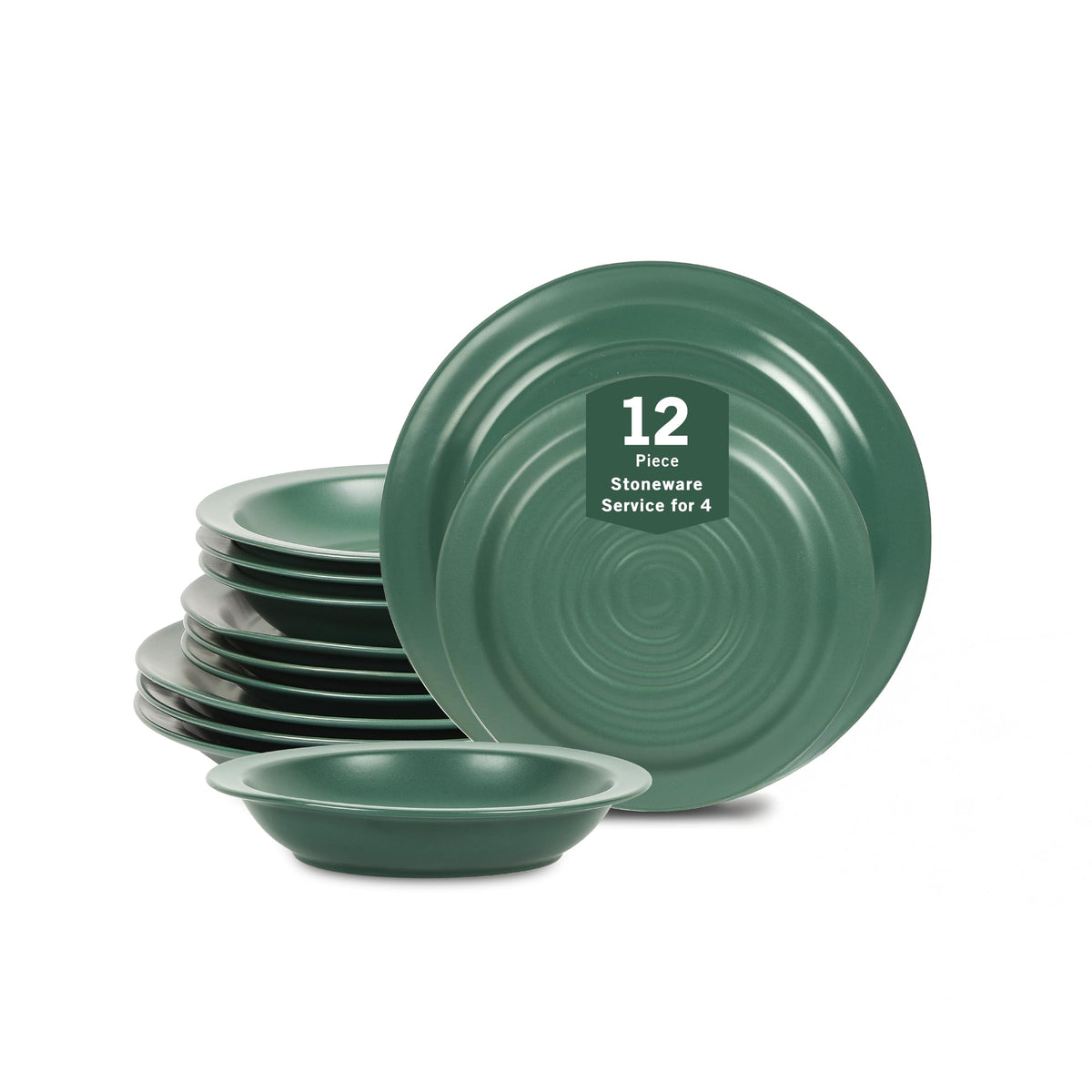 Stone Lain Orbit 4-Piece Pasta Bowl Set Stoneware, Beige