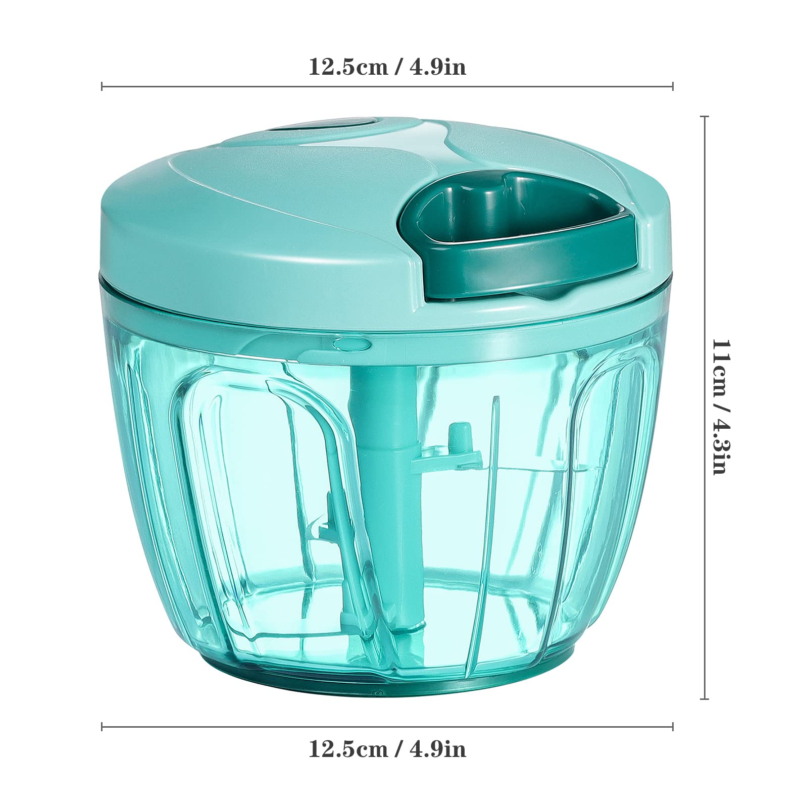 Cambom Manual Food Chopper Vegetable Cutter, Hand String Vegetable Chopper Onions Cutter for Vegetable Fruits Nuts BPA Free Food Safe Material, 650ml Blue