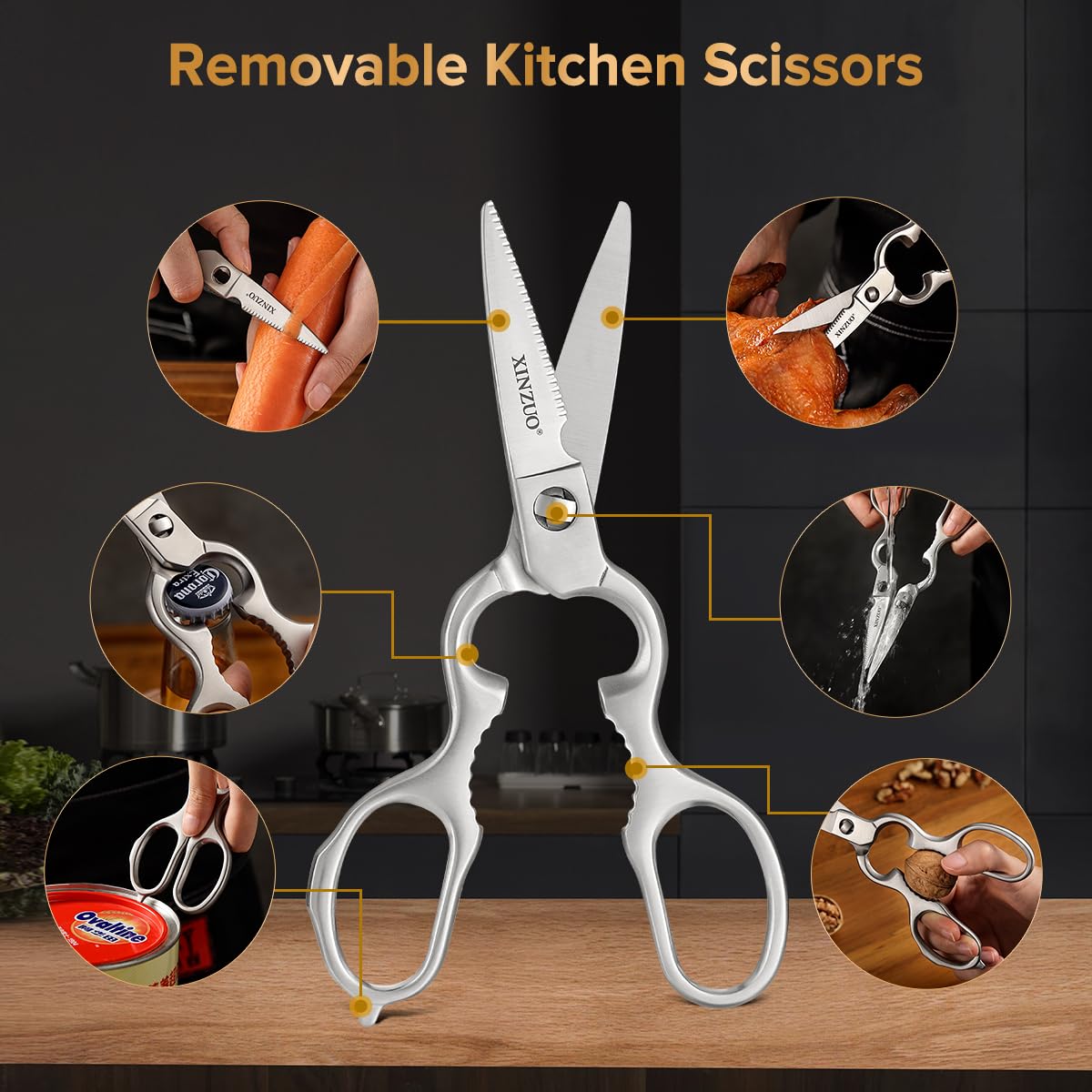 XINZUO Damascus 7-Piece Kitchen Chef Knife Block Set,Professional Sharp Cutting Knife Set with Block,Pakkawood Handle,Chef Gift Box