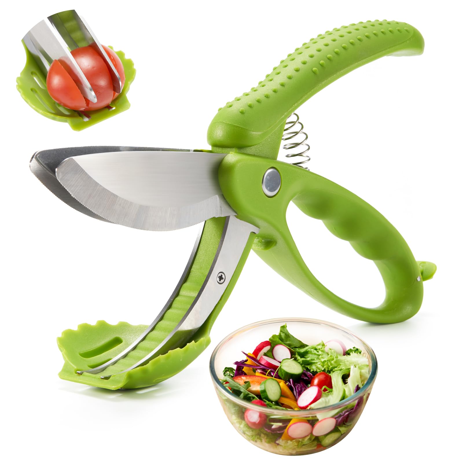 ALEXPHY Salad Scissors with Double Blades, Lettuce Chopper for Chopped Salad, Green