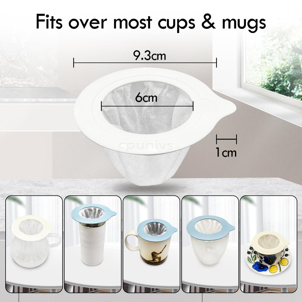 CPUNIVS Portable Pour Over Coffee Dripper Reusable Coffee Filter Pour Over Coffee Maker for Camping Coffee, Travel Coffee Maker (50, blue)