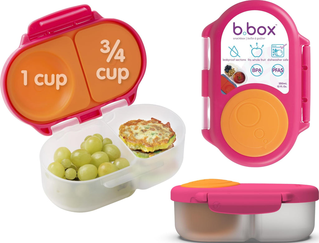 b.box Snack Box 2-Pack, Snack Containers for Kids, 1.75 Cup Kids Lunch Box