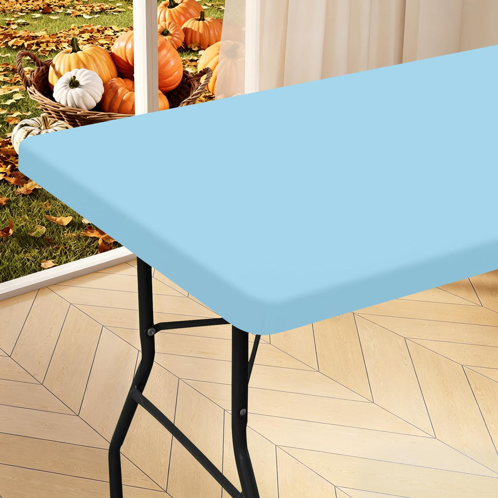 homing Rectangle Table Cloth Cover 4 Foot Teal Elastic Fitted Tablecloth