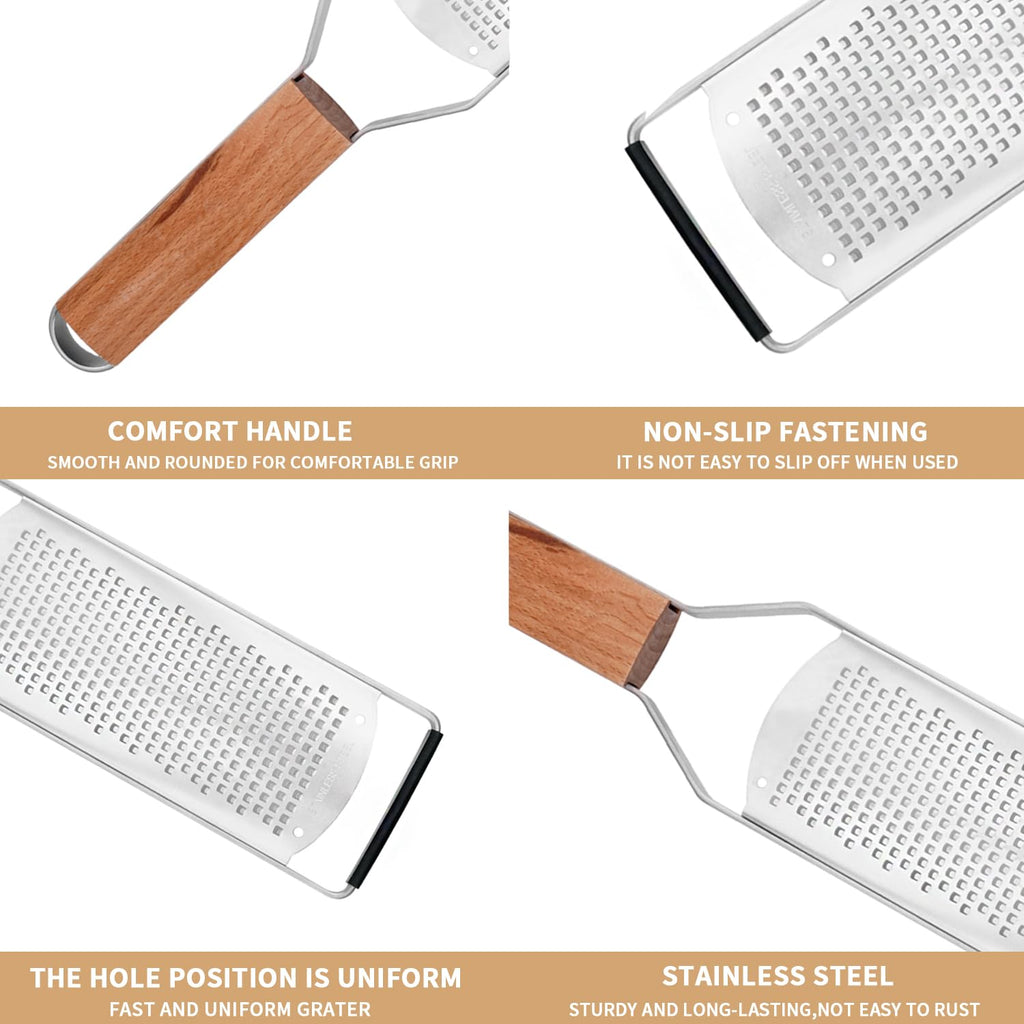 AGIgear Professional Cheese Graters for Kitchen Stainless Steel Handheld
