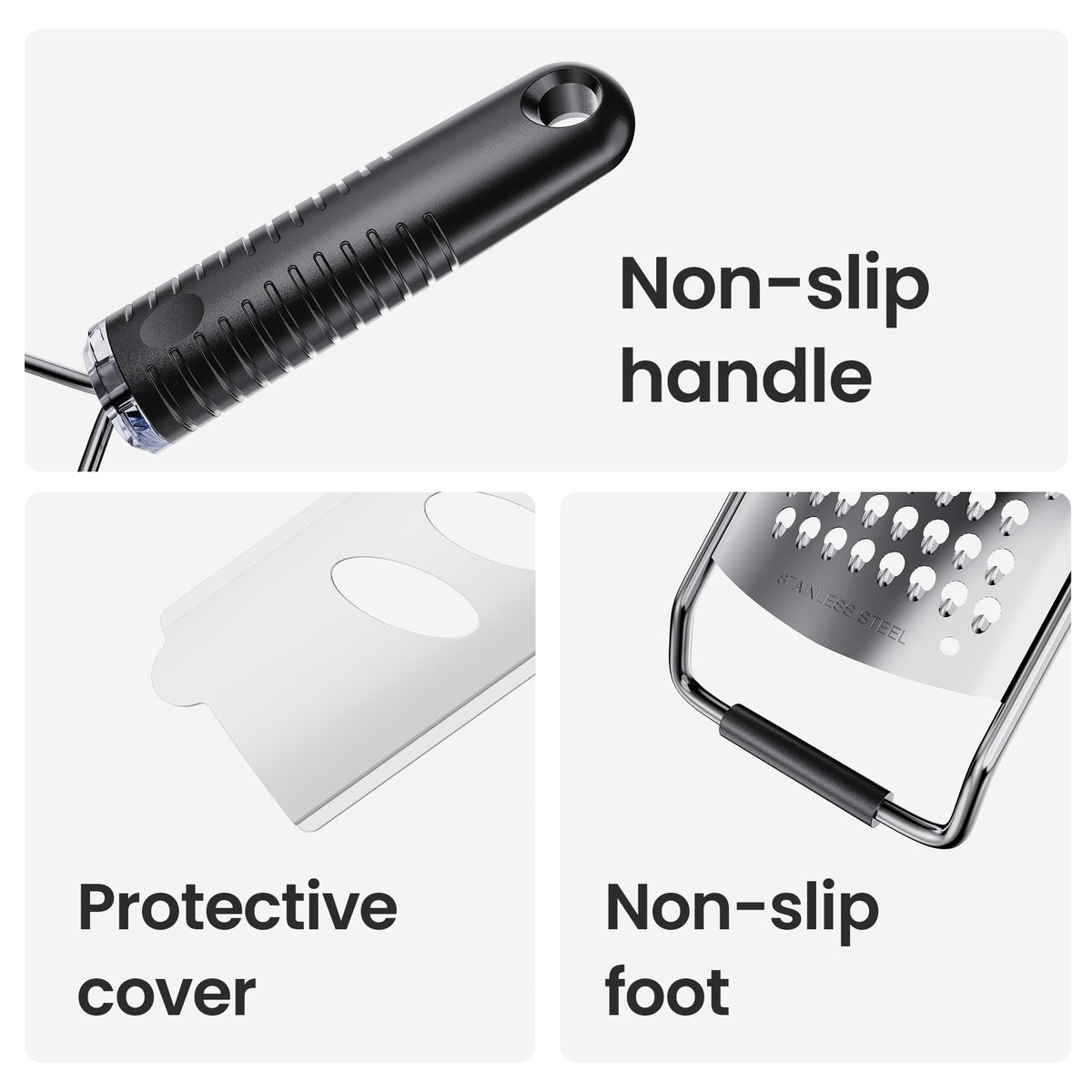 Cheese Grater with Non-Slip Handle, L12" X W2.5", Coarse Grater