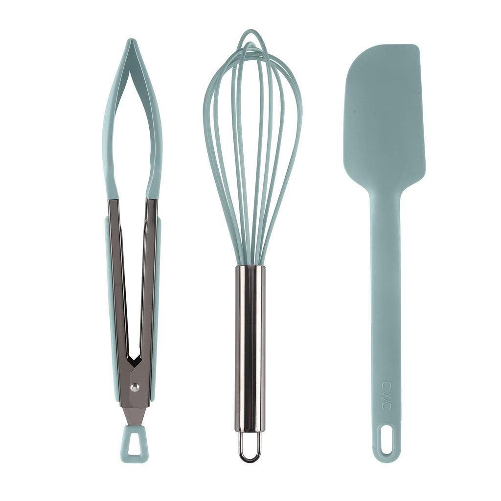 COOK WITH COLOR Stainless Steel Silicone Tipped Kitchen & BBQ Tongs Set, 2 Pc Tongs, Green