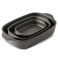 Tikooere Casserole Dish for Oven,Ceramic Baking Dishes， Stoneware Bakeware Set of 3，Deep Casserole Dishes for Baking，Casserole,Cake Dinner and Daily Use,0.63/1.8/4 QT，Matte Black