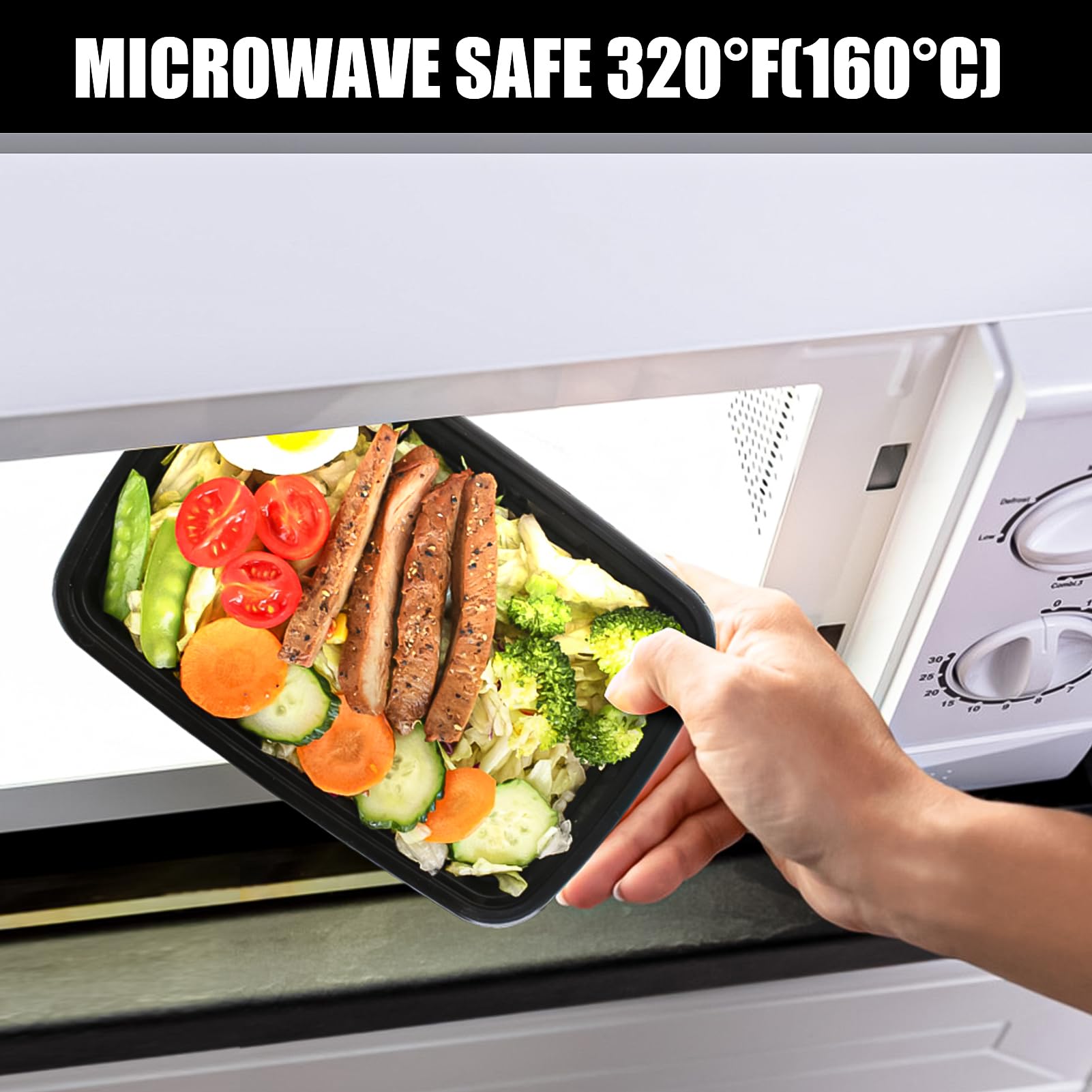 50 PACK, 24 oz. Meal Prep Containers, Extra Large & Thick Food Storage Containers with Lids - BPA Free Stackable Microwavable & Dishwasher Safe, Travel, To Go, Bento Box (100, Rectangle - 28 oz.)