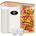 Xoniwis 3-Pack 1.6Qt Square Glass Storage Jars with Bamboo Lids