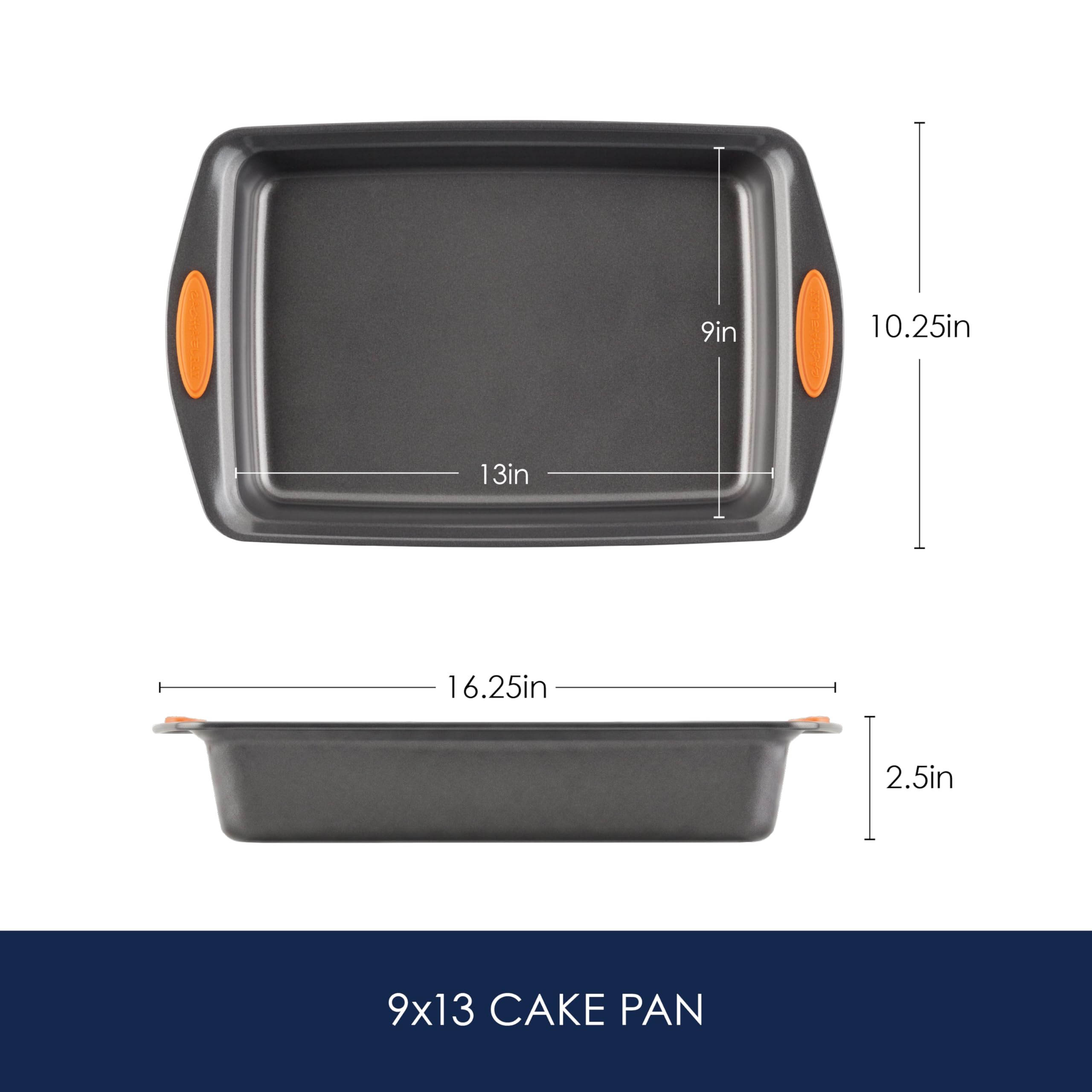 Rachael Ray Nonstick Rectangle Cake Pan, 9x13 Baking Pan