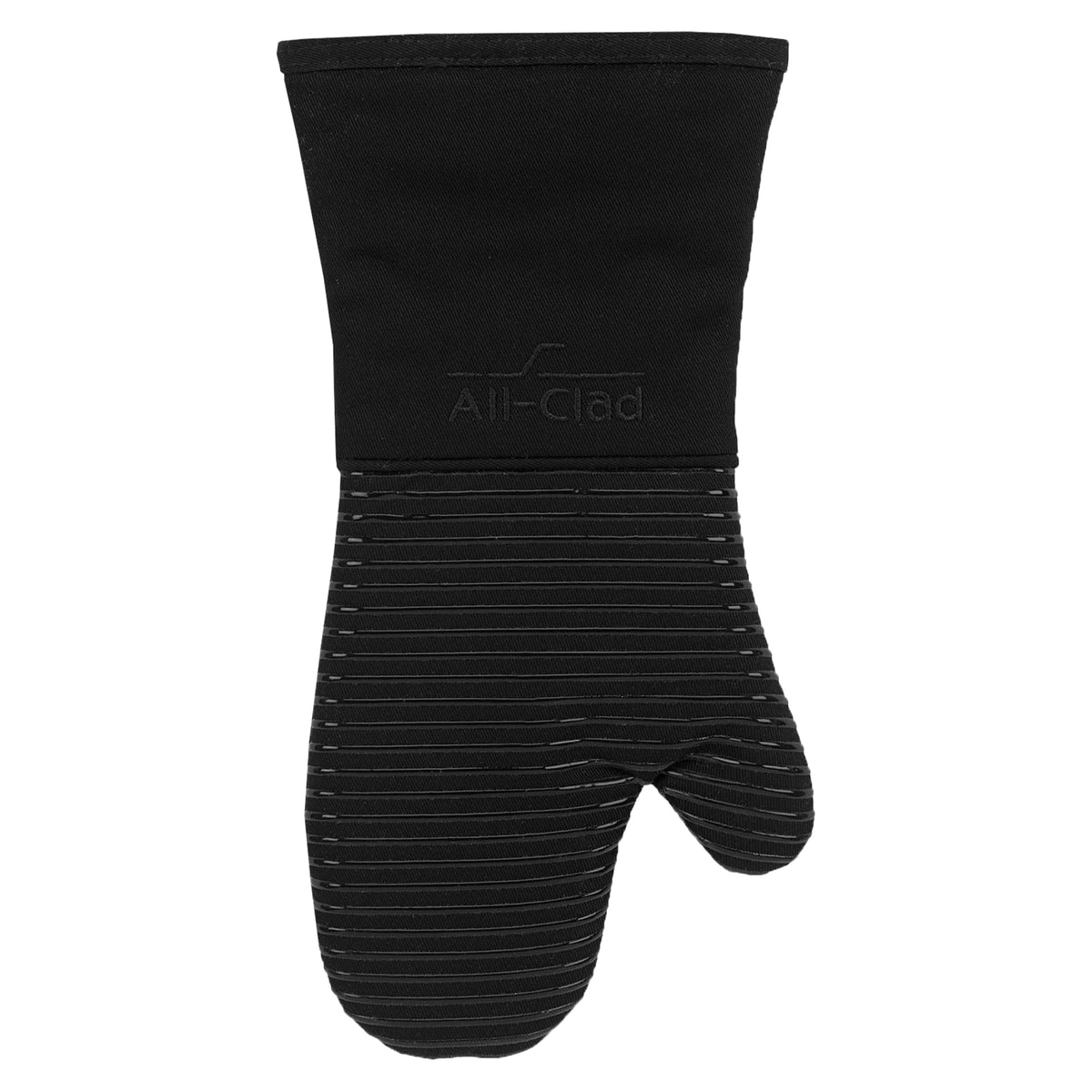 All-Clad Silicone Oven Mitts: Heat Resistant to 500 Degrees - 100% Cotton & Silicone, 14"x7" Pot Holders for Kitchen and Barbeque, 2-Pack, Almond
