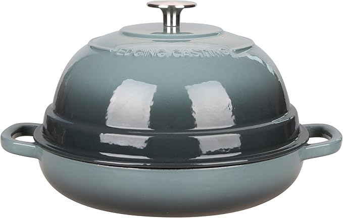 EDGING CASTING Enameled Cast Iron Dutch Oven Pot with Lid, Round Bread Oven for Homemade Sourdough Bread Baking, 6 Quart
